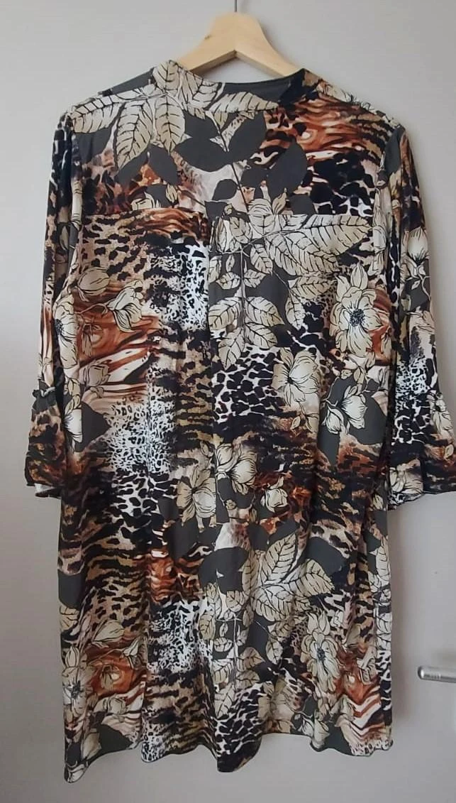 Túnica com estampa floral, tamanho 44 – photo 3